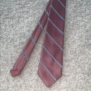 Yves Saint Laurent Burgundy and Gray Striped Tie